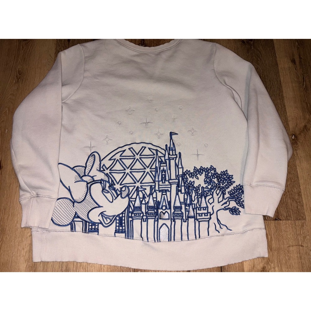 Disney Parks Walt Disney World 2018 Minnie Mouse‎ Castle Sweatshirt Cream 1X